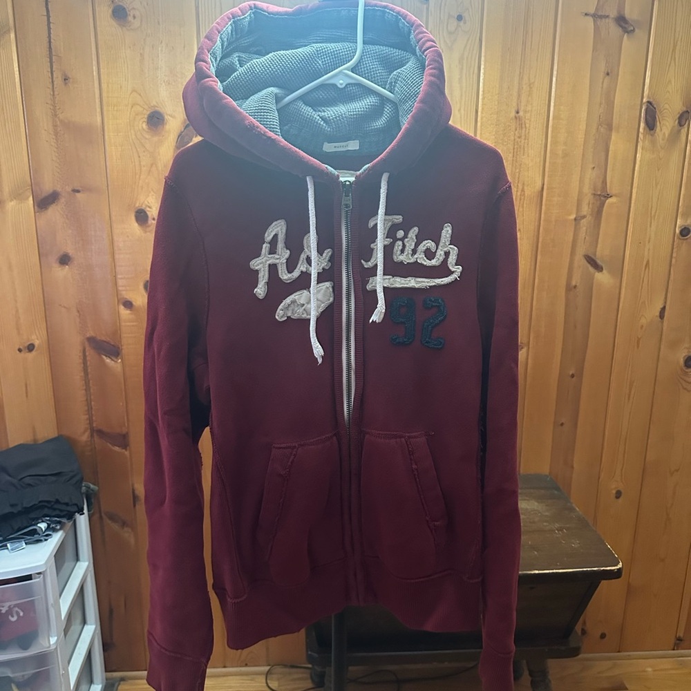 Abercrombie & Fitch Burgundy Zip-Up Jacket